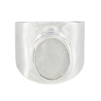 Rainbow Moonstone Solitaire Egyptian Silver White Gemstones Versatile Armor Ring Jewellery