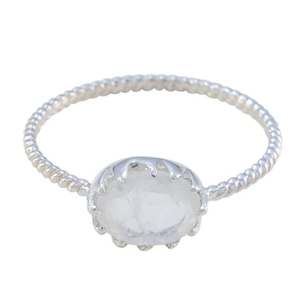 Rainbow Moonstone Solitaire Turkish 925 Silver White Gemstones Elegant  Twist Ring Jewellery
