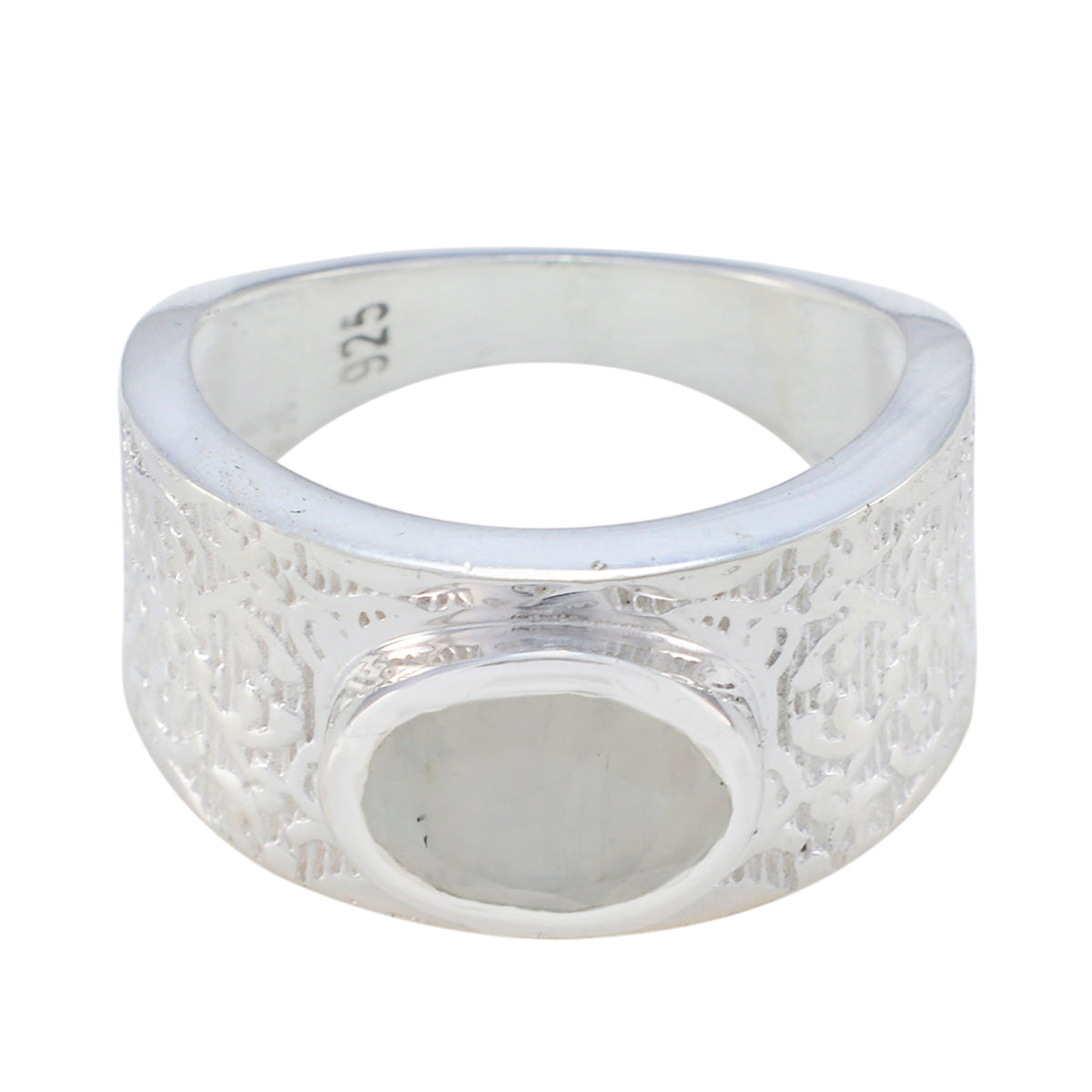 Rainbow Moonstone Solitaire African Sterling Silver White Gemstones Essential  Art Deco Ring Jewellery