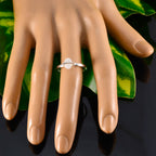 Rainbow Moonstone Solitaire American 925 Silver White Gemstones Delicate Glamorous Ring Jewellery