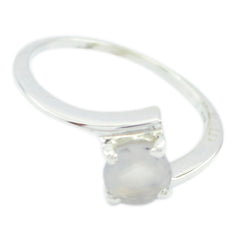 Rainbow Moonstone Solitaire Turkish 925 Sterling Silvers White Gemstone Dainty Trendy Ring Jewelry