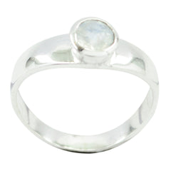 Rainbow Moonstone Solitaire Turkish Sterling Silver White Gems Whisper thin Glamorous Ring Jewellery