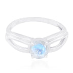 Rainbow Moonstone Solitaire Turkish 92.5 Silver White Gemstone Dainty Romantic Ring Jewellery