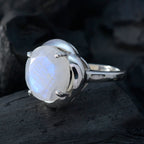 Rainbow Moonstone Solitaire Moroccan Silver White Gems Minimal Graceful Ring Jewellery