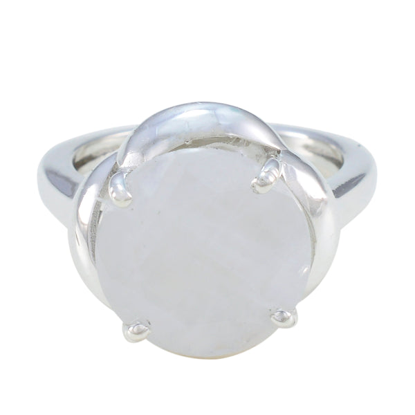 Rainbow Moonstone Solitaire Moroccan Silver White Gems Minimal Graceful Ring Jewellery