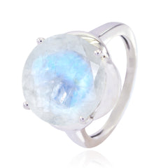 Rainbow Moonstone Solitaire Moroccan Silver White Gems Minimal Graceful Ring Jewellery