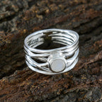 Rainbow Moonstone Solitaire Latin American 92.5 Silver White Gemstones Eye catching Rope Wire Band Jewelry