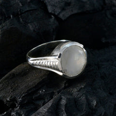 Rainbow Moonstone Solitaire African 925 Sterling Silver White Gemstone Featherlight Sophisticated Ring Jewellery