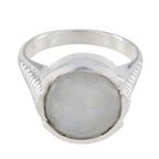 Rainbow Moonstone Solitaire African 925 Sterling Silver White Gemstone Featherlight Sophisticated Ring Jewellery