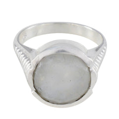 Rainbow Moonstone Solitaire African 925 Sterling Silver White Gemstone Featherlight Sophisticated Ring Jewellery