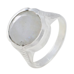 Rainbow Moonstone Solitaire African 925 Sterling Silver White Gemstone Featherlight Sophisticated Ring Jewellery
