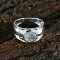 Rainbow Moonstone Solitaire French Sterling Silver White Gemstones Classic Sophisticated Ring Jewellery