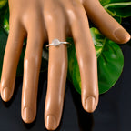 Rainbow Moonstone Solitaire American 925 Sterling Silver White Gemstones Elegant  Sophisticated Ring Jewellery