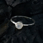 Rainbow Moonstone Solitaire American 925 Sterling Silver White Gemstones Elegant  Sophisticated Ring Jewellery