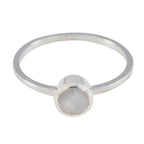 Rainbow Moonstone Solitaire American 925 Sterling Silver White Gemstones Elegant  Sophisticated Ring Jewellery