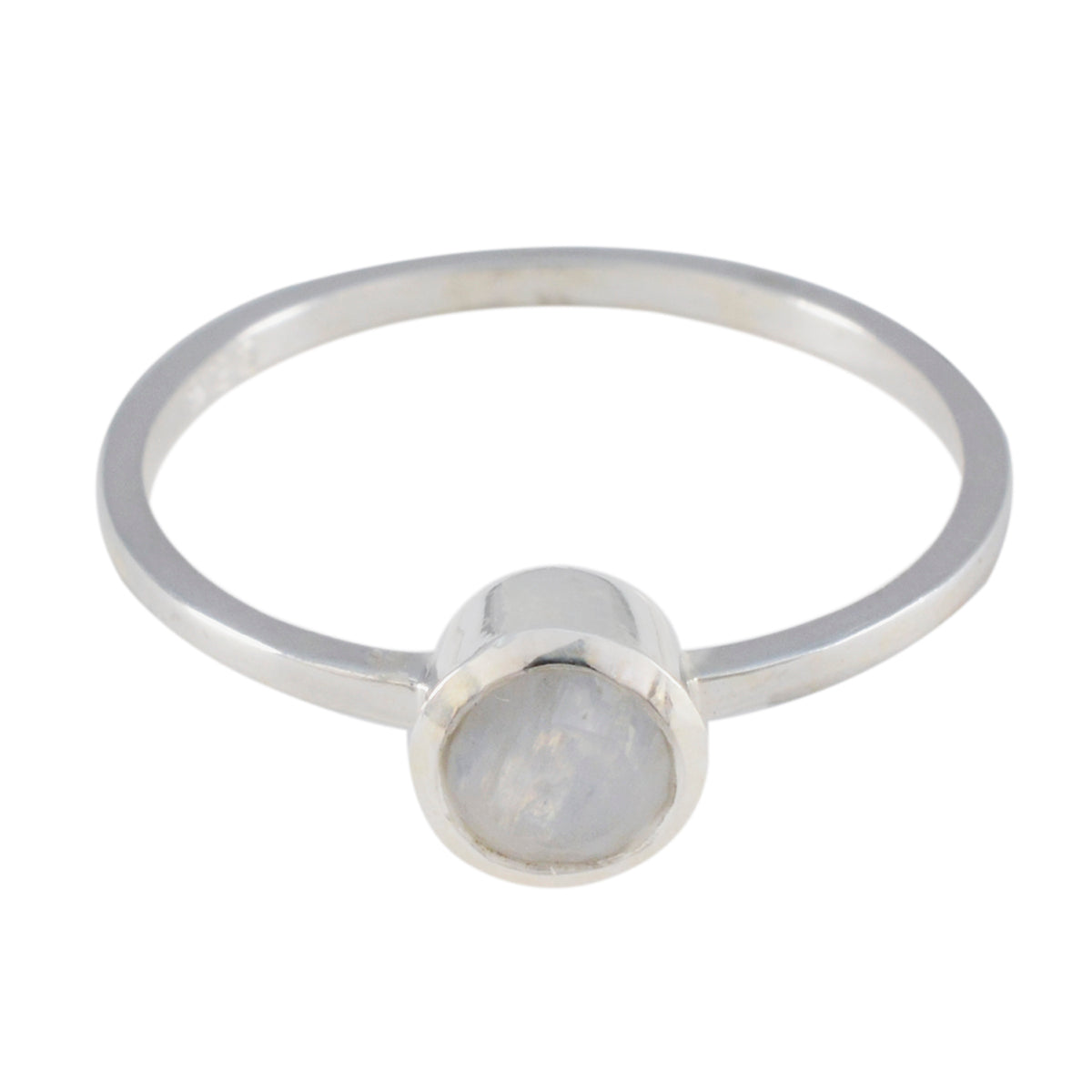 Rainbow Moonstone Solitaire American 925 Sterling Silver White Gemstones Elegant  Sophisticated Ring Jewellery