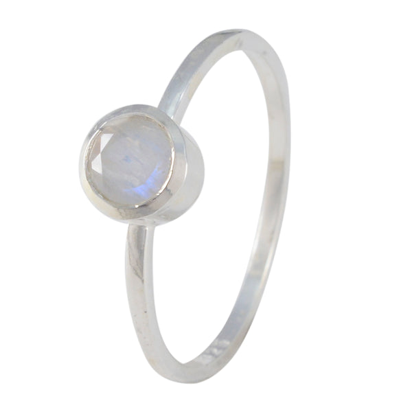 Rainbow Moonstone Solitaire American 925 Sterling Silver White Gemstones Elegant  Sophisticated Ring Jewellery