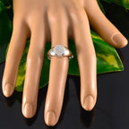 Rainbow Moonstone Solitaire Egyptian 925 Silver White Gems Slim Trendy Ring Jewellery