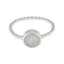 Rainbow Moonstone Solitaire Japanese 92.5 Silver White Gemstone Delicate Twist Ring Jewellery