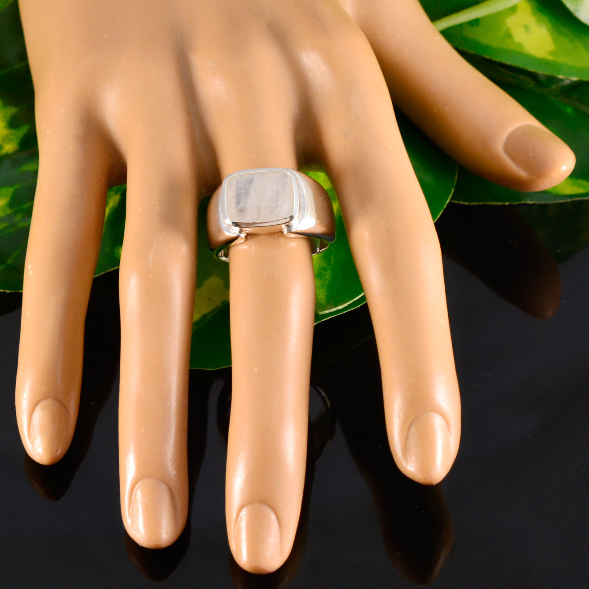 Rainbow Moonstone Solitaire German 925 Silver White Gemstone Essential  Abstract Ring Jewelry