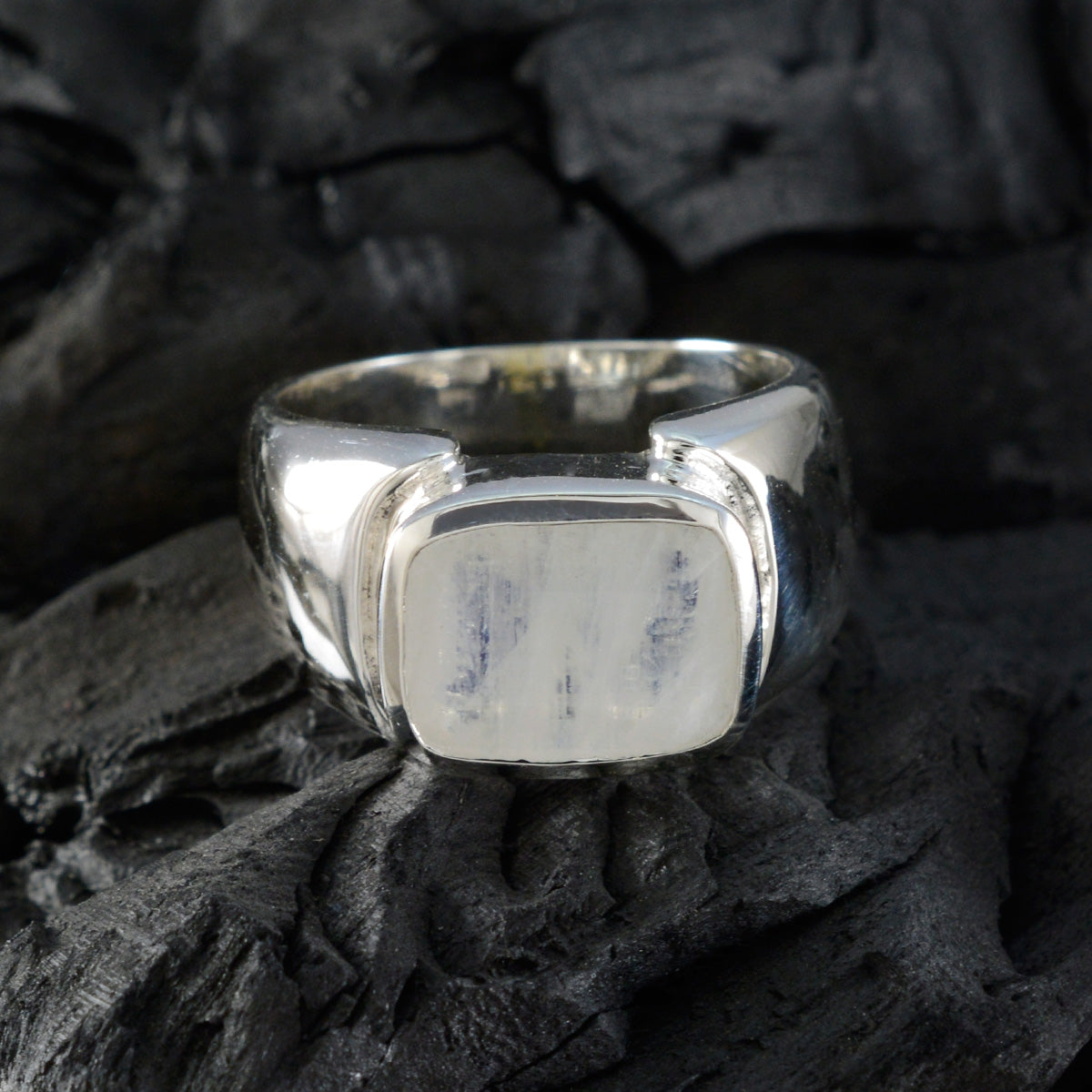 Rainbow Moonstone Solitaire German 925 Silver White Gemstone Essential  Abstract Ring Jewelry