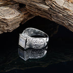 Rainbow Moonstone Solitaire Russian 925 Sterling Silver White Gems Eye catching Art Deco Ring Jewelry