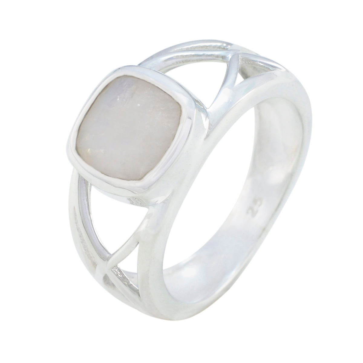 Regnbåge Månsten Solitaire Afrikansk 925 Sterling Silver Vit Ädelsten Tiny Love Ring Smycken Sekundär produktbild