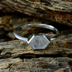 Rainbow Moonstone Solitaire American 925 Silver White Gems Dainty Boho Ring Jewellery