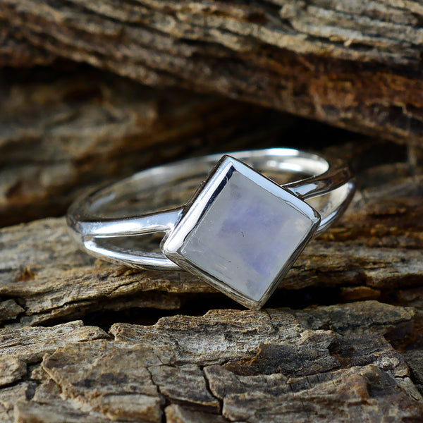 Rainbow Moonstone Solitaire Turkish 925 Silver White Gems Dainty Feminine Ring Jewelry