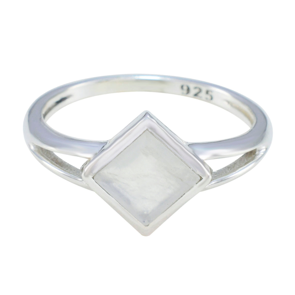 Rainbow Moonstone Solitaire Turkish 925 Silver White Gems Dainty Feminine Ring Jewelry