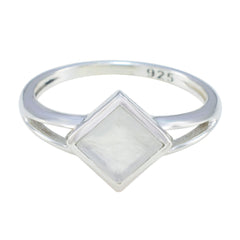 Rainbow Moonstone Solitaire Turkish 925 Silver White Gems Dainty Feminine Ring Jewelry