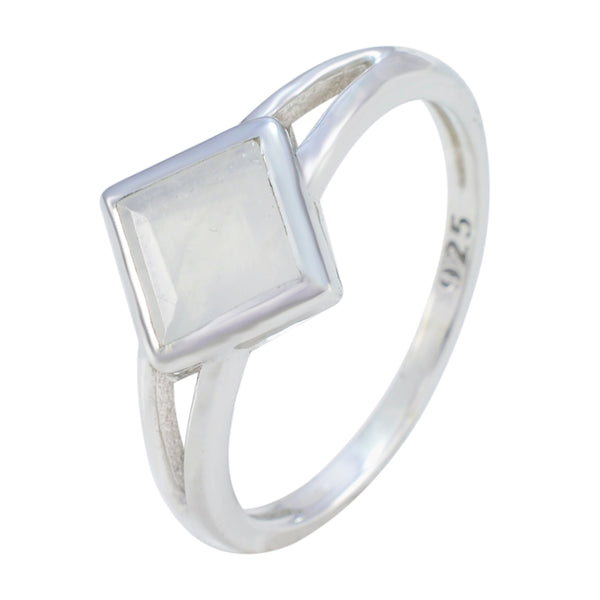Rainbow Moonstone Solitaire Turkish 925 Silver White Gems Dainty Feminine Ring Jewelry