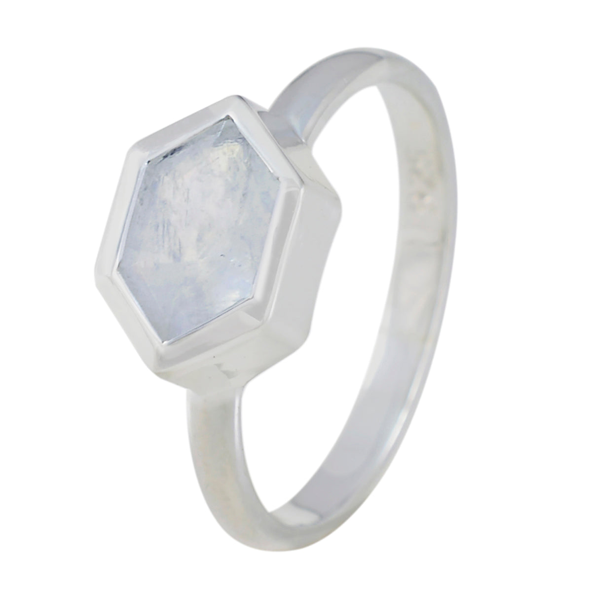 Regenboog Maansteen Solitaire Amerikaans 92,5 Zilver Witte Edelstenen Delicate Sierlijke Ring Sieraden Secundaire afbeelding