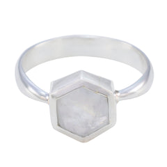 Rainbow Moonstone Solitaire Russian 92.5 Silver White Gemstones Featherlight Abstract Ring Jewellery