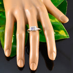 Rainbow Moonstone Solitaire Japanese 925 Sterling Silver White Gemstone Whisper thin Romantic Ring Jewelry