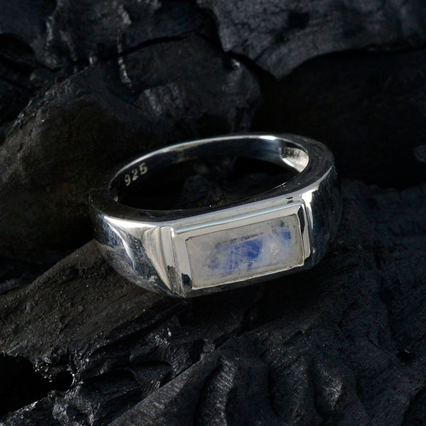 Rainbow Moonstone Solitaire Russian 925 Silver White Gems Tiny Love Ring Jewelry