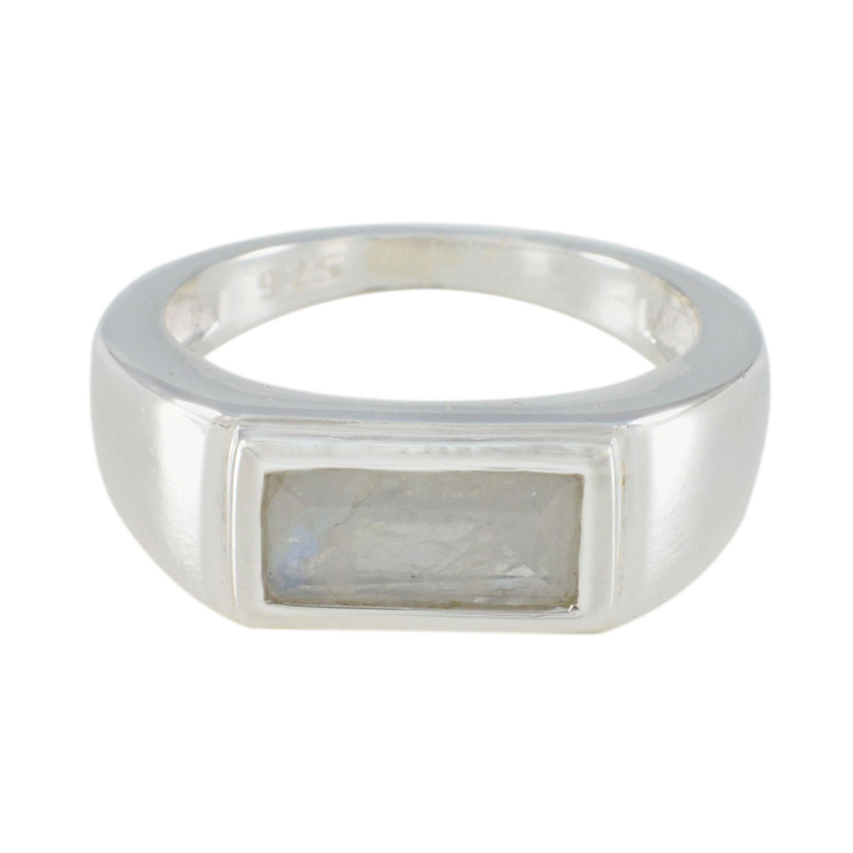 Rainbow Moonstone Solitaire Russian 925 Silver White Gems Tiny Love Ring Jewelry Hoofdafbeelding