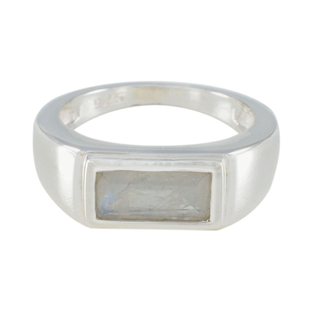 Rainbow Moonstone Solitaire Russian 925 Silver White Gems Tiny Love Ring Jewelry