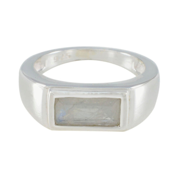 Rainbow Moonstone Solitaire Russian 925 Silver White Gems Tiny Love Ring Jewelry
