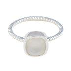 Rainbow Moonstone Solitaire Turkish 925 Sterlings Silvers White Gemstone Dainty Trendy Ring Jewelry