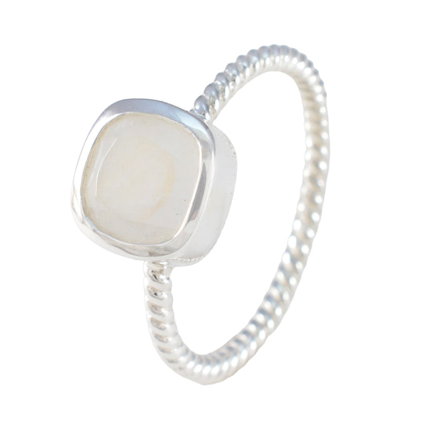 Rainbow Moonstone Solitaire Turkish 925 Sterlings Silvers White Gemstone Dainty Trendy Ring Jewelry