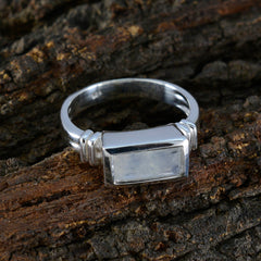 Rainbow Moonstone Solitaire African 925 Silver White Gemstones Minimal Fairytale Ring Jewellery