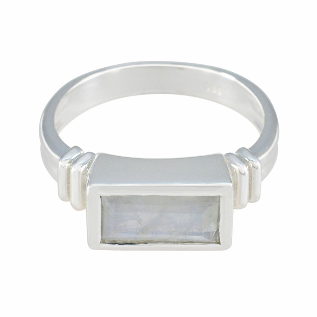 Rainbow Moonstone Solitaire African 925 Silver White Gemstones Minimal Fairytale Ring Jewellery Huvudsaklig produktbild