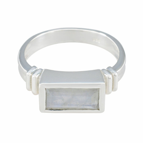Rainbow Moonstone Solitaire African 925 Silver White Gemstones Minimal Fairytale Ring Jewellery