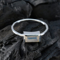 Rainbow Moonstone Solitaire American 925 Sterling Silver White Gemstones Delicate Luxurious Ring Jewellery