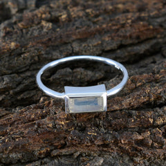 Rainbow Moonstone Solitaire American 925 Sterling Silver White Gemstones Delicate Luxurious Ring Jewellery