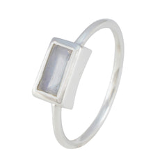 Rainbow Moonstone Solitaire American 925 Sterling Silver White Gemstones Delicate Luxurious Ring Jewellery