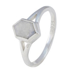 Rainbow Moonstone Solitaire Japanese Sterling Silver White Gems Whisper thin Graceful Ring Jewelry