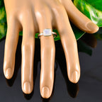 Rainbow Moonstone Solitaire French 92.5 Silver White Gemstone Featherlight Glamorous Ring Jewellery