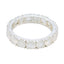Rainbow Moonstone multiple German Silver White Gems Featherlight Eternity Band Jewellery